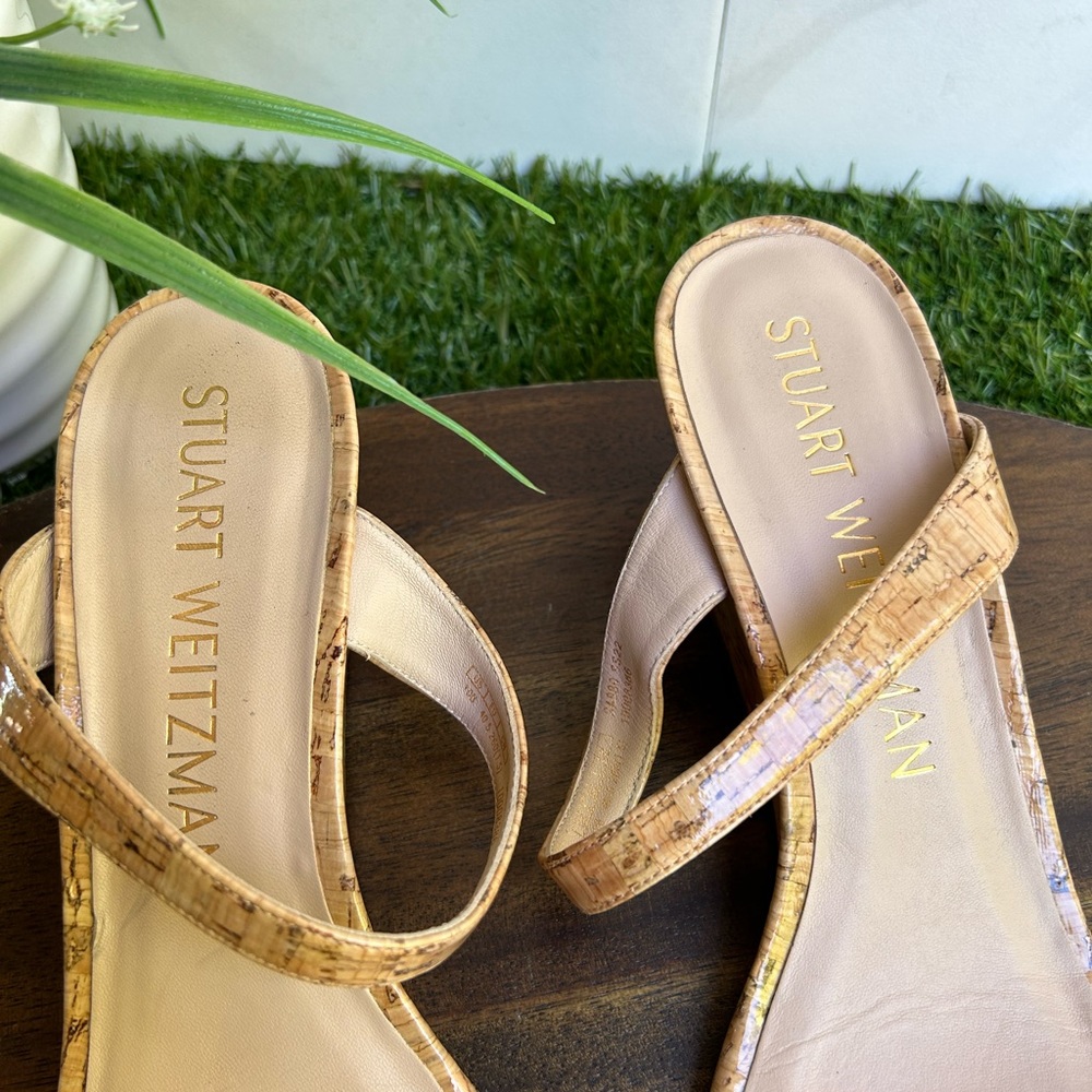 Stuart Weitzman Aleena Square Toe Wedge Slide San… - image 8